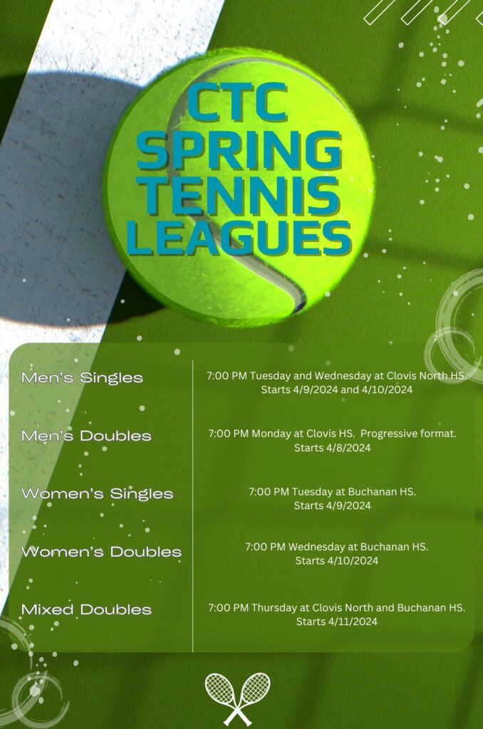 CTC tennis league Flyer spring 2024