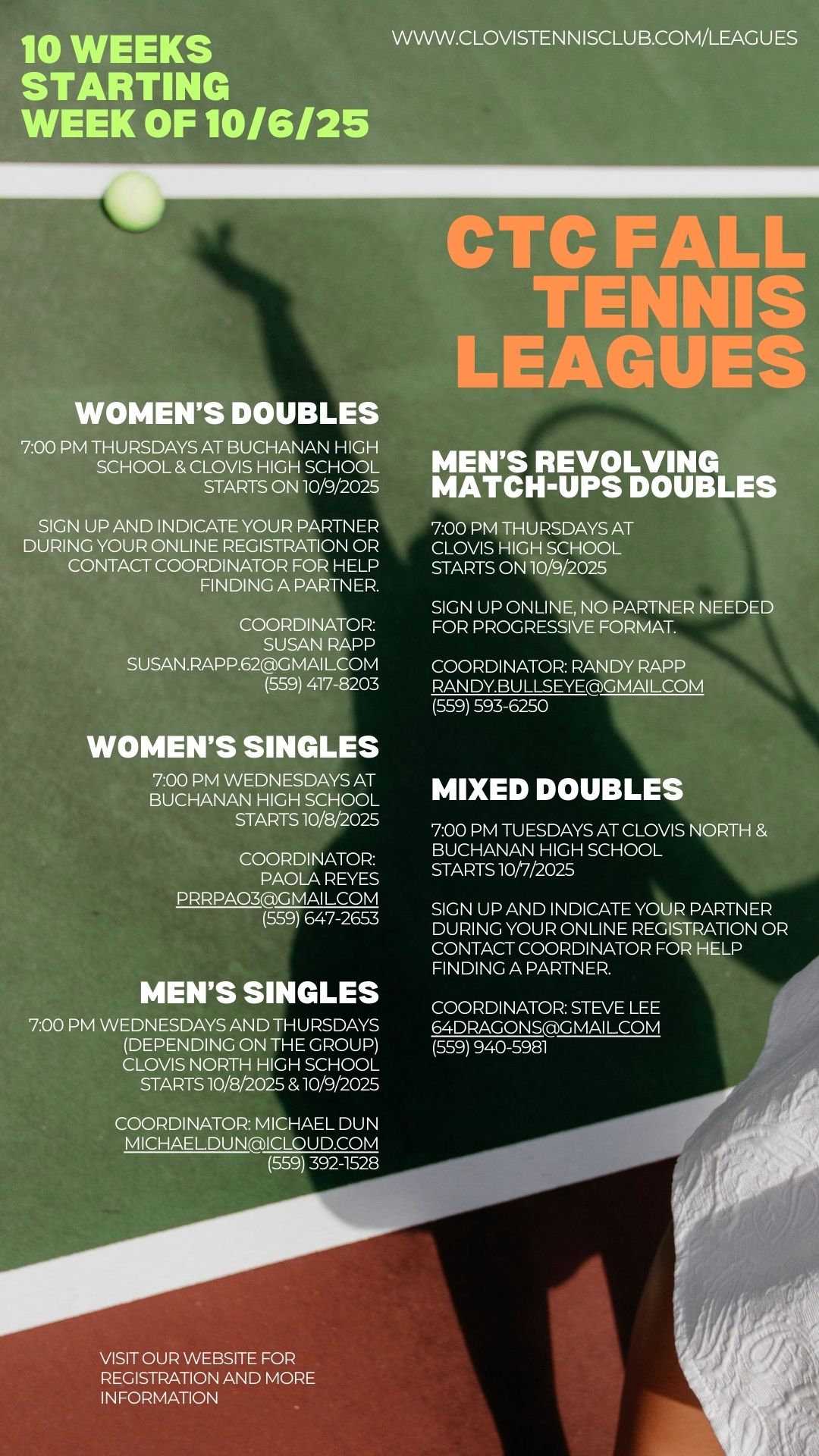 CTC Fall leagues flyer CTC Fall leagues flyer
