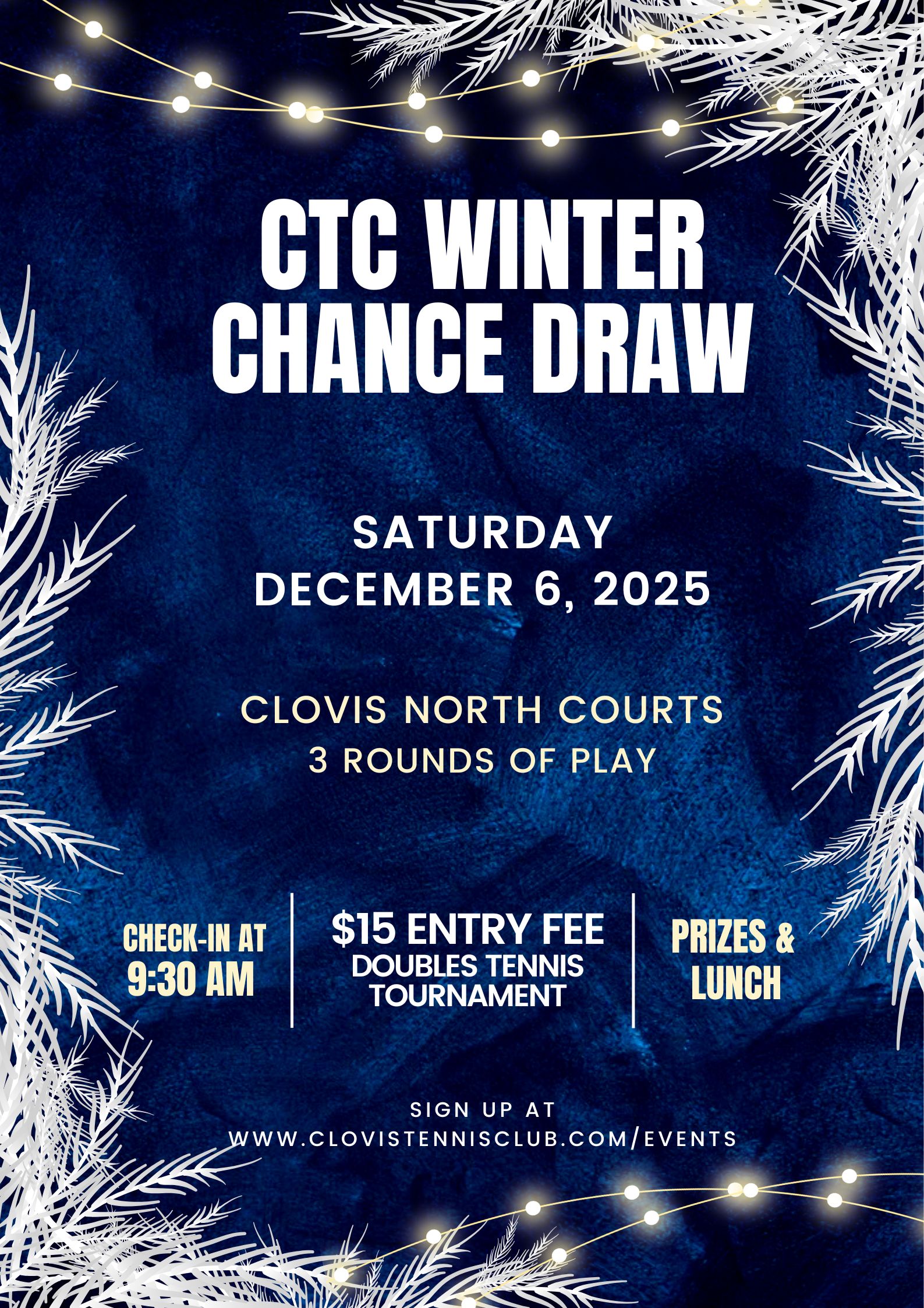 CTC Winter chance draw event flyer 2025