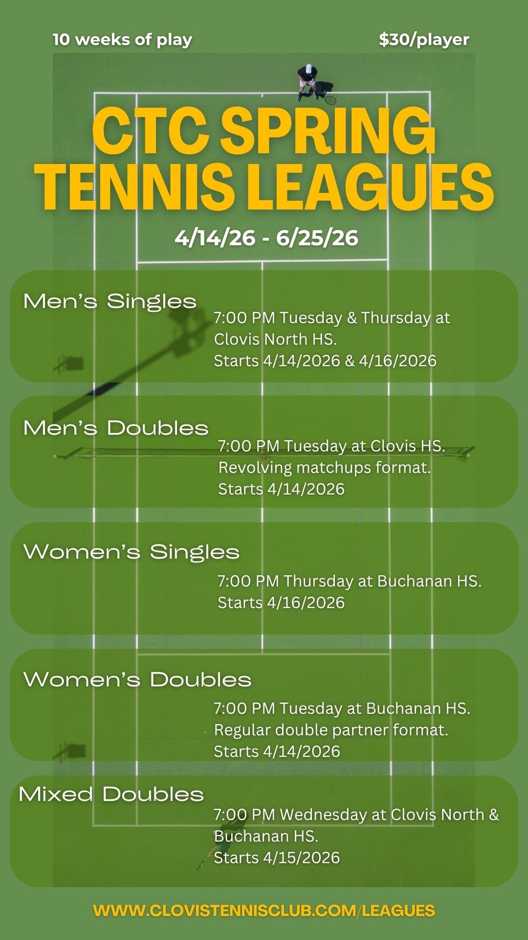 CTC spring league Flyer 2026